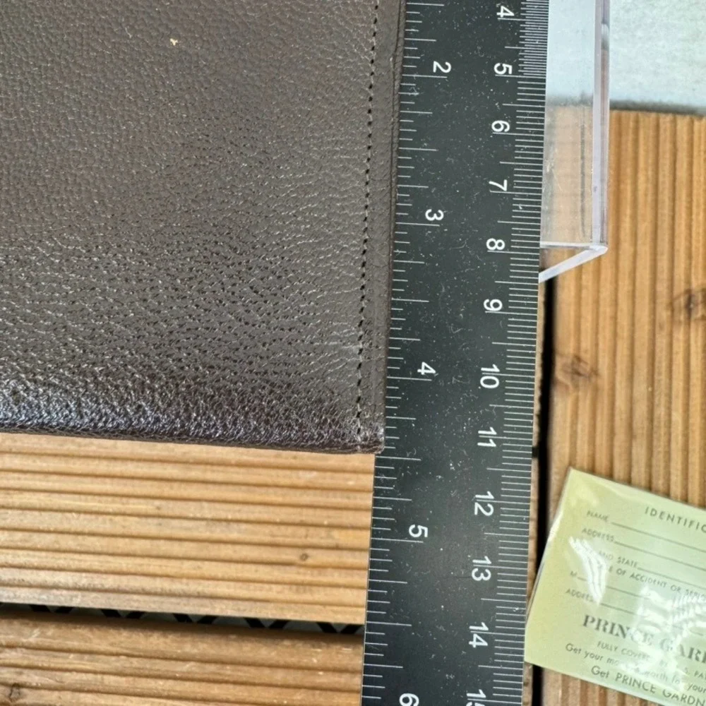 Vtg Prince Gardner Vintage Brown Morocco Leather Passport Travel Wallet